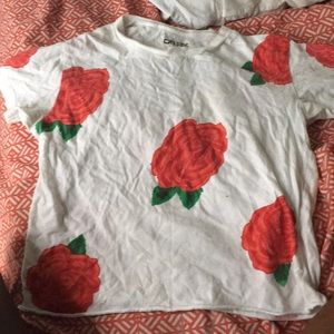 White rose cropped top